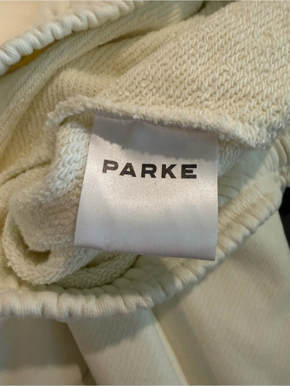 NWT: PARKE Maggie & Emma Boxer Sweatpants, Ivory, Size Small - Picture 7 of 11